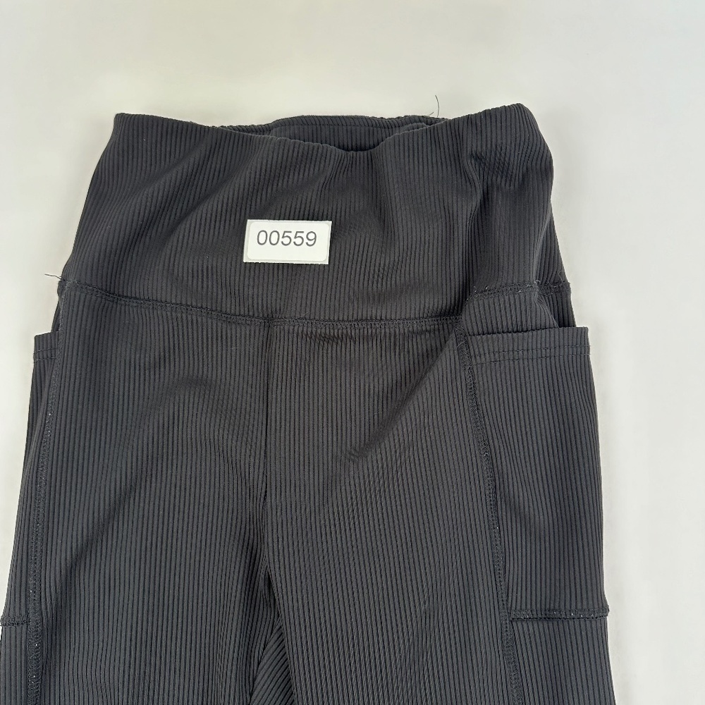 Leggings Womens Black Ribbed - Picture 9 of 9